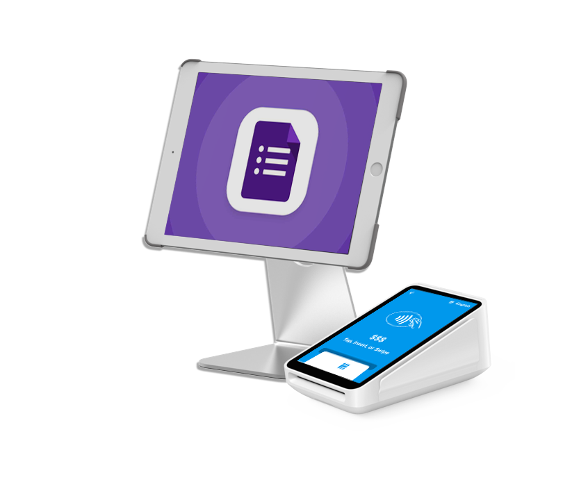 A payment acceptance kiosk using Google Forms and Square Terminal.